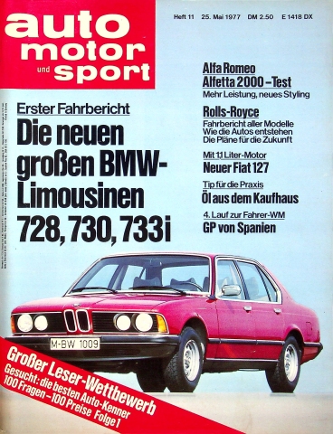 Deckblatt Auto Motor und Sport (11/1977)